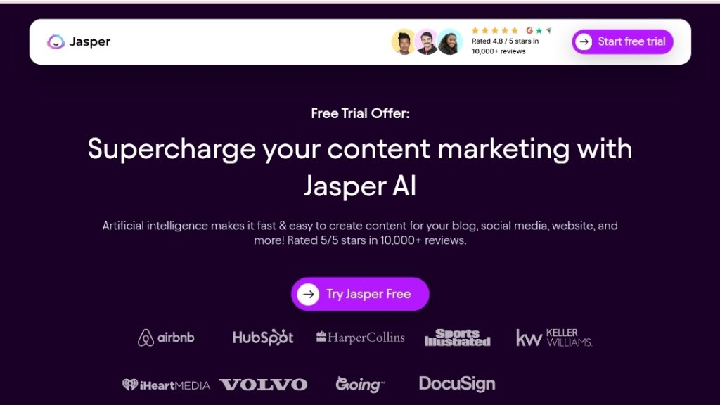 Jasper AI writing tool